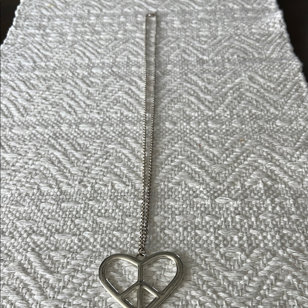 Silver Heart Peace Necklace